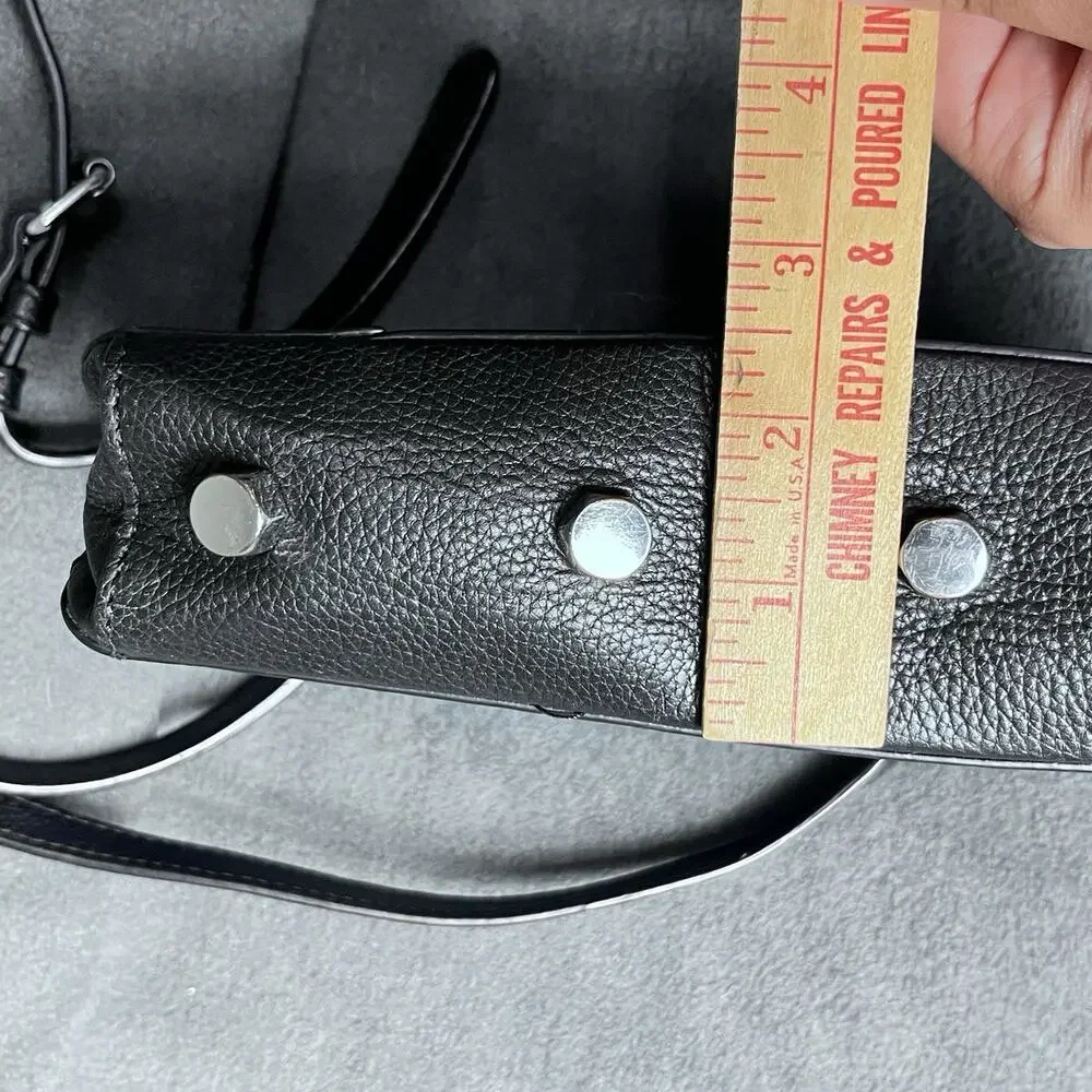 Rebecca Minkoff Regan Black Leather Crossbody Bag Silver Studs 9x6 Classic